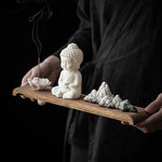 Buddha Stones Lotus Flower Tathagata Kwan Yin Avalokitesvara Ksitigarbha Meditation Ceramic Stick Incense Burner Decoration