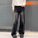 Washed Distressed Patchwork Deconstructed Jeans