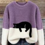 Ana - Jersey Elegante con Diseño de Gato