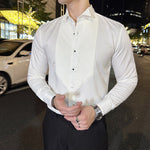 French Wing Collar Slim Fit Dress Shirt