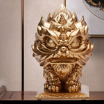 Buddha Stones Lion Statue Strength Resin Home Office Decoration