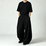 Japanese High-waist Drawstring Straps Wide-leg Casual Pants