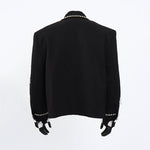 3D Floral Beaded Shoulder-padded Jacket