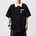 American Retro Polo Collar Loose T-shirt