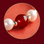 Buddha Stones 925 Sterling Silver Good Fortune Fu Character Agate Pearl Red String Braid Bracelet (Extra 30% Off | USE CODE: FS30)