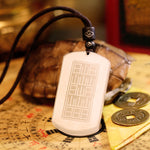 Buddha Stones White Jade PiXiu Yin Yang Luck Protection Necklace Pendant
