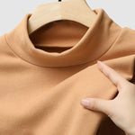 Men's Solid Color Cashmere Half Turtleneck Thermal Long Sleeve T-Shirt