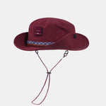 Slogan Patch Geometry Ethnic Pattern Bucket Hat With Chin Strap
