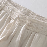 Geometric Jacquard Eyelet Cuban Shirt & Linen Drawstring Shorts