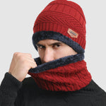 Men's Knitted  Matching Integrated Hat