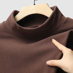 Men's Solid Color Cashmere Half Turtleneck Thermal Long Sleeve T-Shirt
