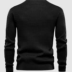 Men's waffle texture solid color casual sweatshirt