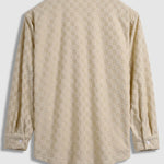 Men's textured plaid Terry fabric casual long-sleeved shirt