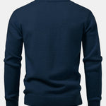 Heavyweight Geometric Jacquard V Neck Sweater