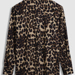 Men's Leopard  Corduroy Lapel Casual Long Sleeve Shirt