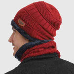 Men's Knitted  Matching Integrated Hat