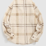 Men's Vintage Plaid Fleece Lapel Jacket