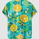 Men's Hawaiian 3D Fruit Print Beach Casual Short Sleeve Shirt