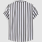 Men's Striped Print Casual Short Sleeve Shirt