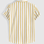 Men's Striped Print Casual Short Sleeve Shirt