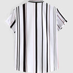 Men's Resort Style Printed Striped Casual Short Sleeve Shirt