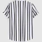 Men's Casual Printed Striped Street Style Short Sleeve Shirt