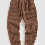 Men's Solid Color Versatile Fleece Casual Pants