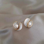 Timeless Gold Pearl Stud Earrings