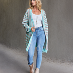 Zeagoo Women's Contrast Striped Sweater Cardigan