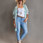 Zeagoo Women's Contrast Striped Sweater Cardigan