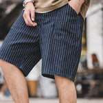 Denim Striped Shorts