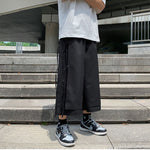 Japanese Style Fake Two Piece Side Ribbon Pants