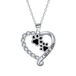 Heart-shaped Pendant Paw Necklace