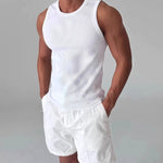 Heavyweight Ribbed Knit Tank Top Slim Fit Workout Gym Shirt