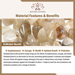 Buddha Stones 14k Gold Plated Copper Green Rutilated Quartz Möbius Loop Eternal Love Star Protection Bracelet
