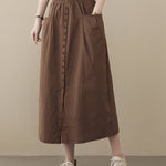 Zeagoo Women's Casual High Waist Flared A-line Skirt Pleated Midi Skirt with Pocket