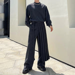 Retro Round Neck Cardigan Trousers Detachable Skirt Three-piece Set