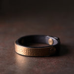 Buddha Stones Vintage Handmade Texture Copper Brass Leather Wealth Bracelet Bangle