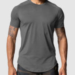 Men's Mesh Breathable Quick-Dry Elastic Solid Color Casual T-shirt
