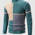 Men's ColorBlock Stand Collar Crew Neck Sweater