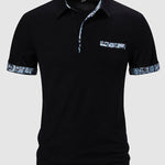 Men's Paisley Color Block Lapel Short Sleeve POLO
