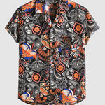 Men's Paisley Print Short Sleeve Shirt Shorts Set