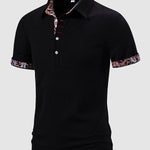 Men's Paisley Color Block Casual Business Lapel Short Sleeve POLO