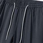 Single Pleat Drawstring Straight Leg Pants