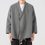 Thickened Diagonal-front Loose-fitting Belted Jacket