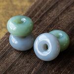 Buddha Stones Natural Round Jade Gray Jade Peace Buckle Luck Necklace Pendant