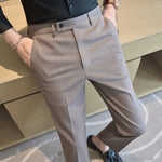 Casual Slim-fit Striped Trousers