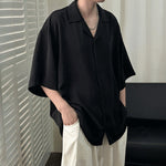 Cuban Collar Ice Silk Loose Casual Shirt