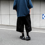 Vintage-style Multiple Pockets Cropped Trousers