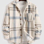 Men's Vintage Plaid Fleece Lapel Jacket